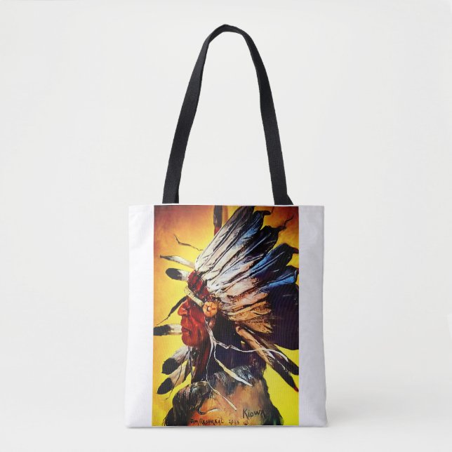 Native American Chief Tote Tygkasse (Framsida)