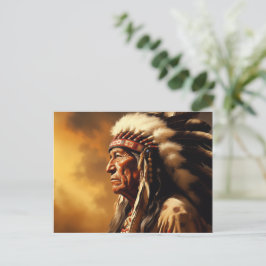 Native American Chief Vykort