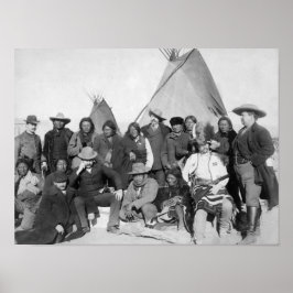 Native American Chiefs Meeting med Buffalo Bill Poster