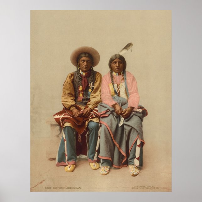 Native American Couple, 1899 Poster (Framsidan)