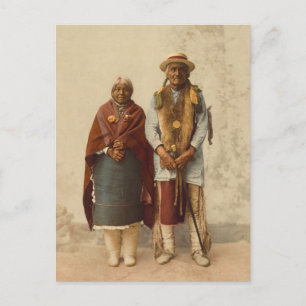 Native American Couple, 1899 Vykort