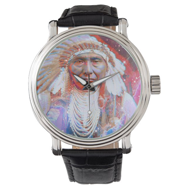 Native American Crazy Horse Armbandsur (Framsida)