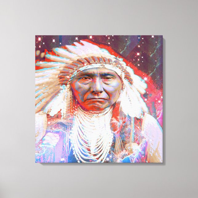 Native American Crazy Horse Canvastryck (Framsida)