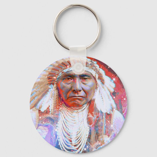 Native American Crazy Horse Nyckelring (Framsida)