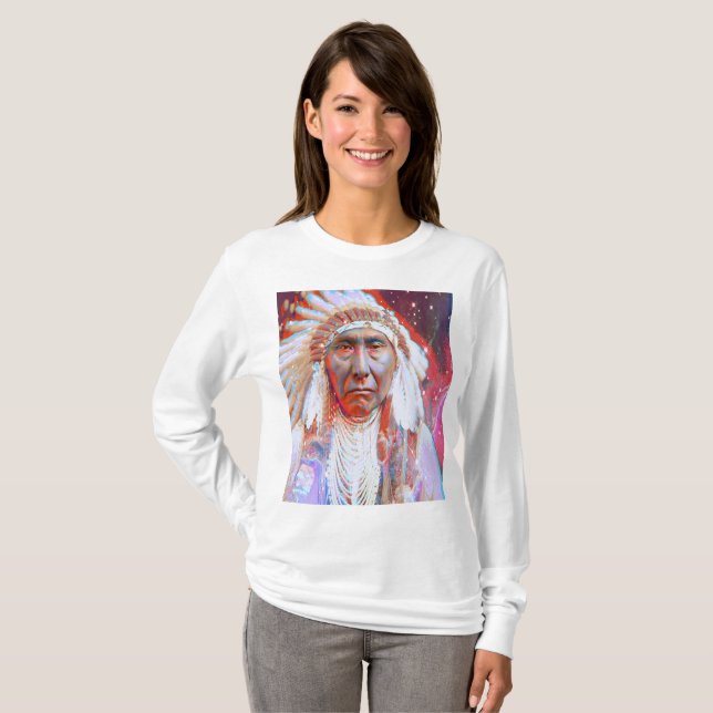 Native American Crazy Horse T Shirt (Hel framsida)