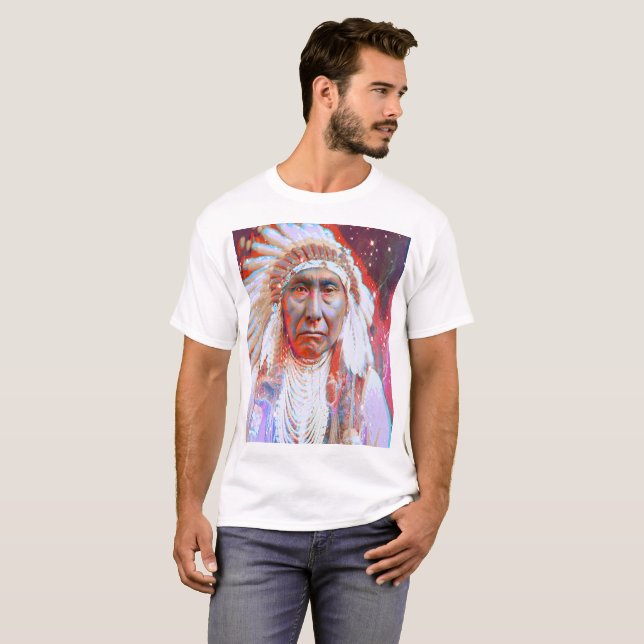 Native American Crazy Horse Tee Shirt (Hel framsida)