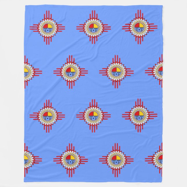Native American Culture - Kachina Zia Symbol 1 Fleecefilt (Framsidan)