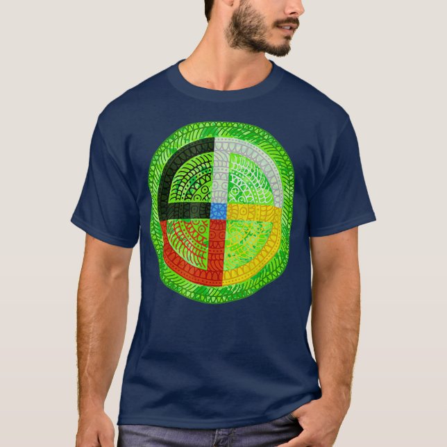 Native American Culture Medicine Wheel Mandala T Shirt (Framsida)