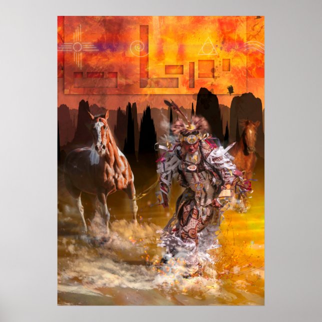 Native American Dancer ROLLING THUNDER Poster (Framsidan)