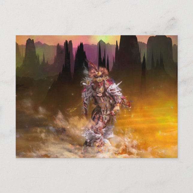 Native American Dancer ROLLING THUNDER Vykort (Framsida)