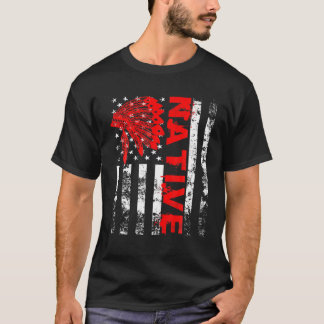 Native American Day Vintage Flagga USA T Shirt