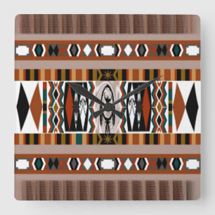 Native American Dreamcatcher Wall Clock Fyrkantig Klocka