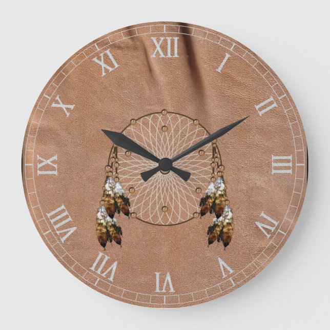 Native American Dreamcatcher Wall Clock Stor Klocka (Framsida)