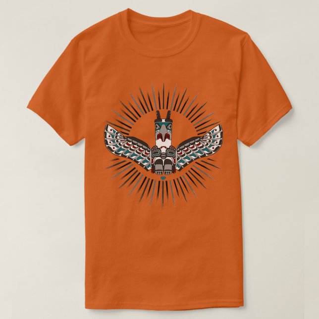 Native American Eagle Totem T Shirt (Design framsida)