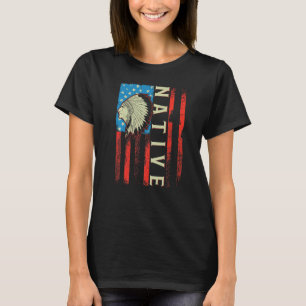 Native American Flag Chefen Traditionell US T Shirt
