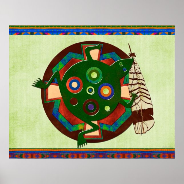 Native American Folk Art Frog Poster (Framsidan)
