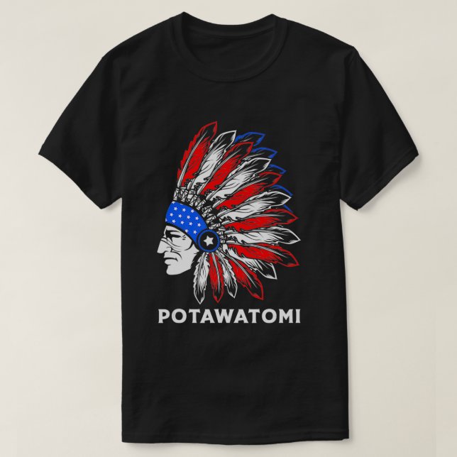 Native American For Men Potawatomi  T Shirt (Design framsida)