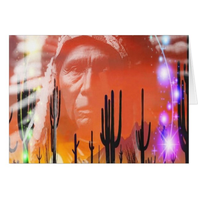 Native American Ghost Dance välkomstkort Hälsningskort (Framsidan Horizontal)