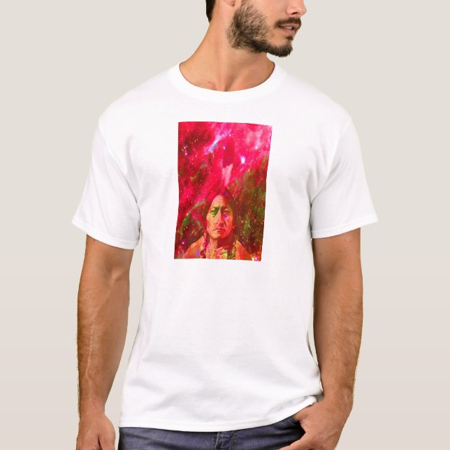 Native American Ghost of Sitta Bull Tee Shirt (Framsida)