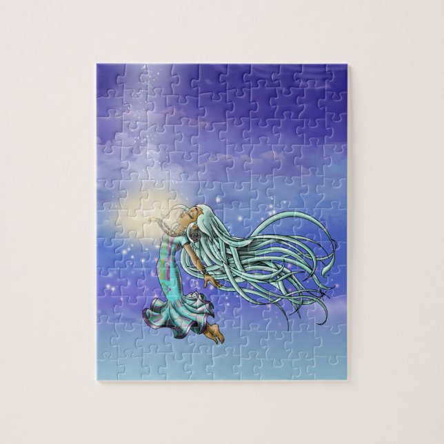 Native American Girl Colorful Himlar Pussel (Vertikal)