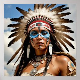 Native American Girl-krigare Poster