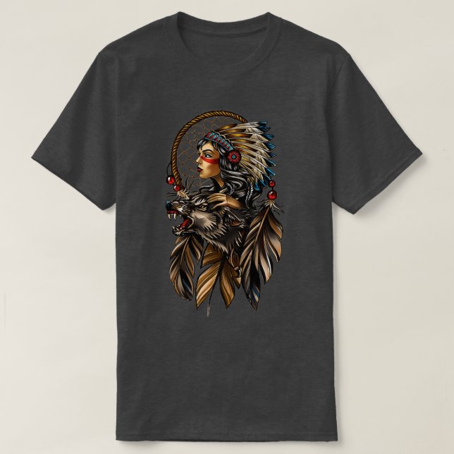 Native American Girl T Shirt (Design framsida)