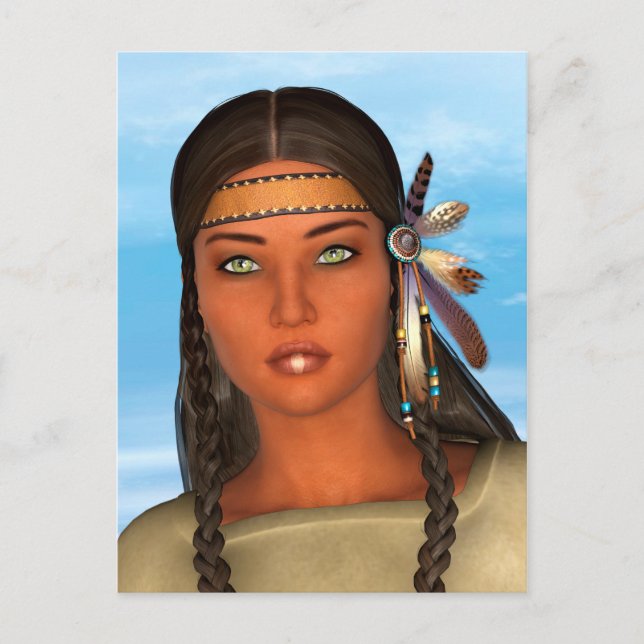 Native American Girl Vykort (Framsida)