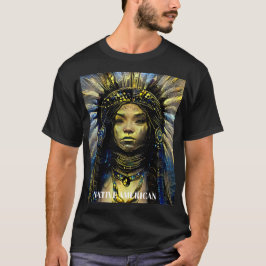Native American-Guld Feather T Shirt