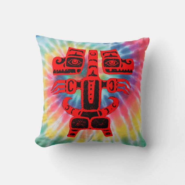 Native American Haida Double Rainbow Bear Tribal Kudde (Framsida)