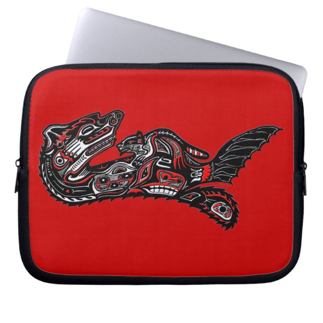 Native American Haida Otter Art Laptop sleeve (Framsidan)