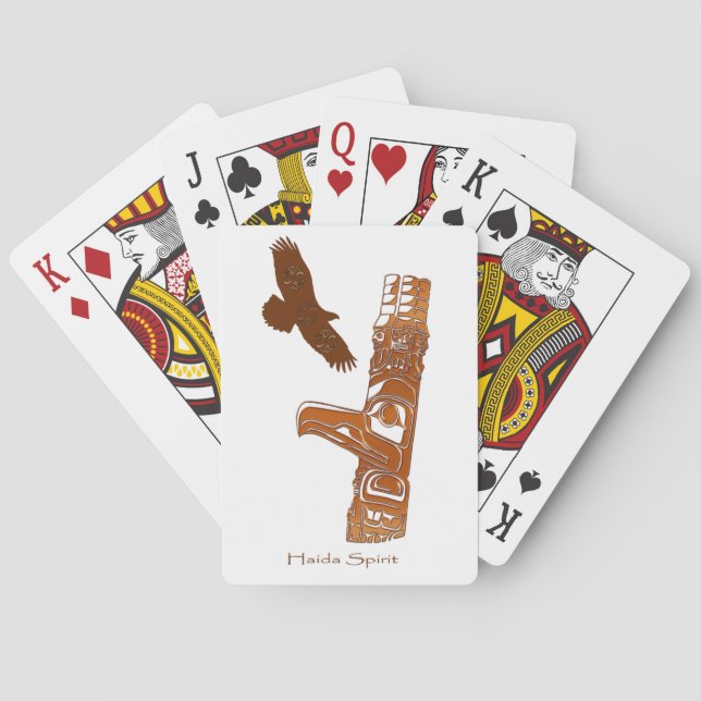 Native American Haida Totem Pole Card Deck Kortlek (Baksidan)