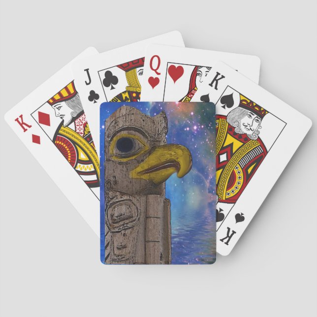 Native American Haida Totem Pole Card Deck Kortlek (Baksidan)