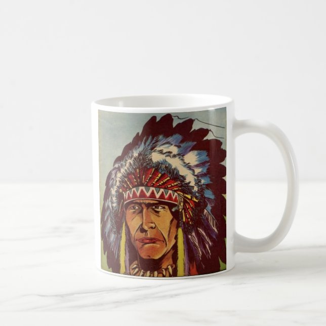 Native American Headdress Chief Kaffemugg (Höger)