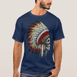 Native American Headdress Skull T Shirt