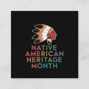 Native American Heritage Monde Honoring Culture Fyrkantigt Visitkort
