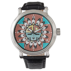Native American Hopi Kachina Tribal Art Design Armbandsur