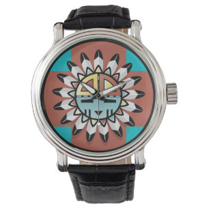 Native American Hopi Kachina Tribal Art Design Armbandsur