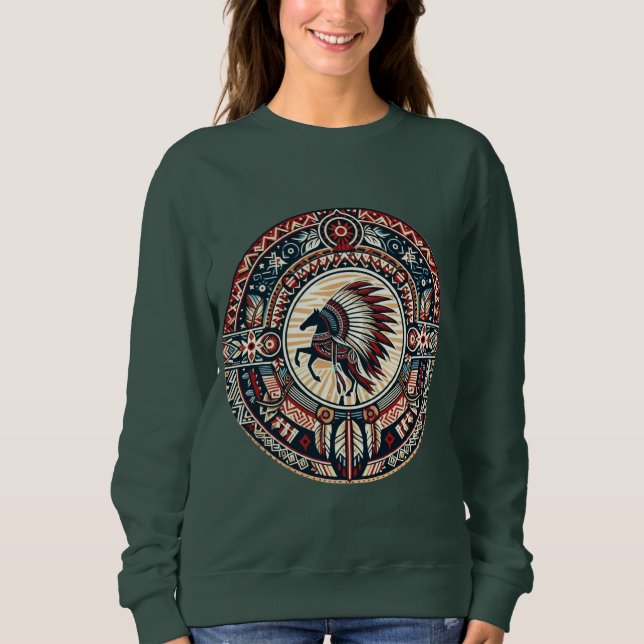 Native American Horse T Shirt (Framsida)