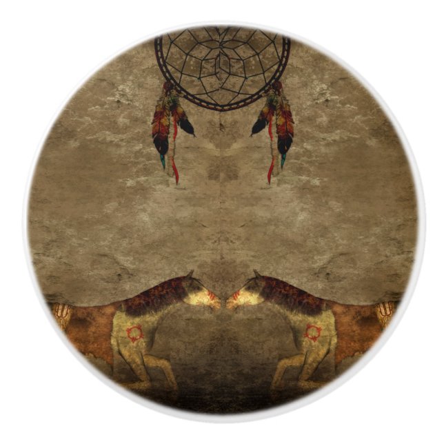 Native American Horses & Dream Catcher Knopp (Framsidan)