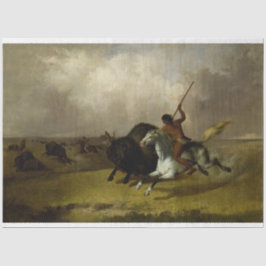 Native American Hunting Buffalo Decoupage