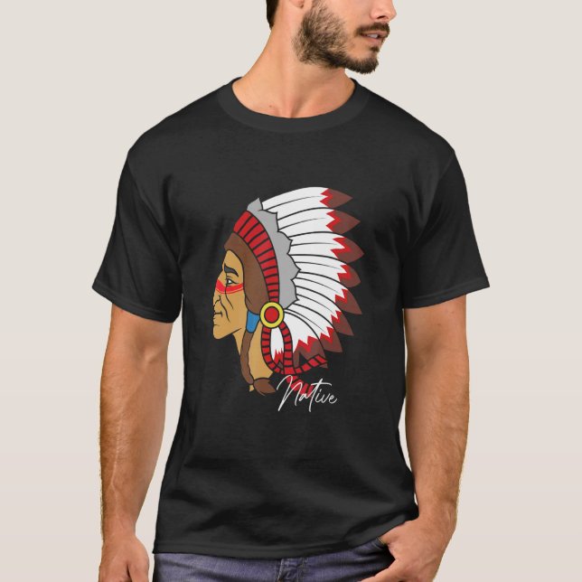 Native American Indian Tribe Warrior Pride T Shirt (Framsida)