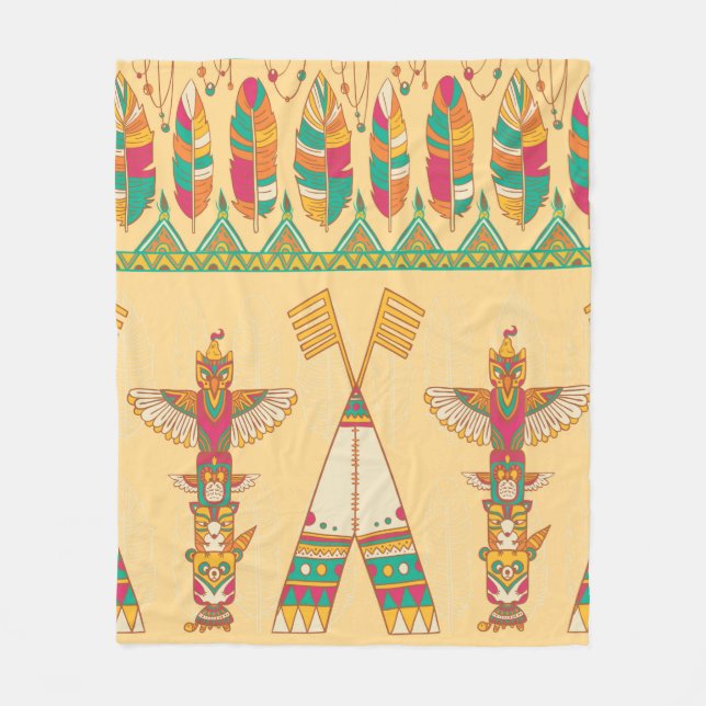 Native american indigenous ornamental seamless pat fleecefilt (Framsidan)