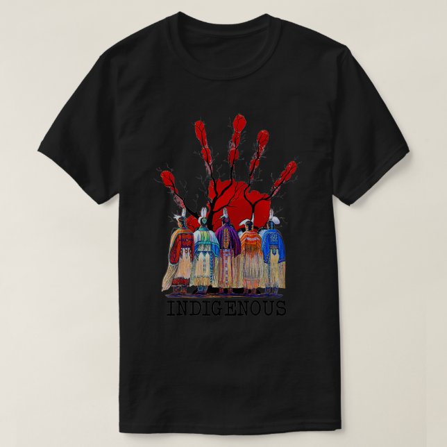 Native American Indigenous Red Hand Women Gifts  T Shirt (Design framsida)