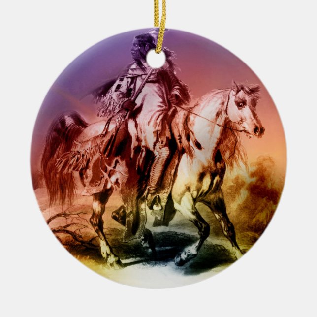 Native American Julgransprydnad Keramik (Framsidan)