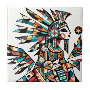 Native American Kachina Dancer Art Kakelplatta