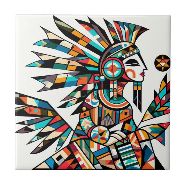 Native American Kachina Dancer Art Kakelplatta (Framsidan)