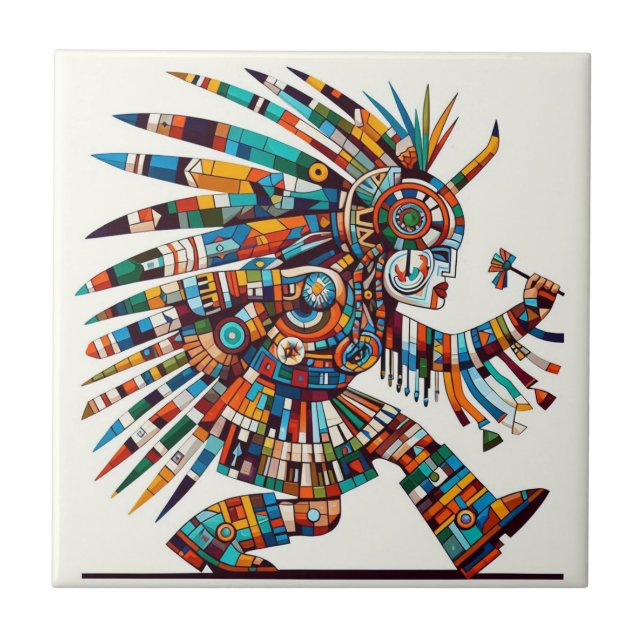 Native American Kachina Dancer Artwork Kakelplatta (Framsidan)