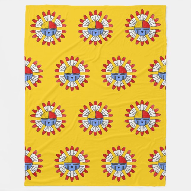 Native American KACHINA - TAWA Sol Mask 1 Fleecefilt (Framsidan)