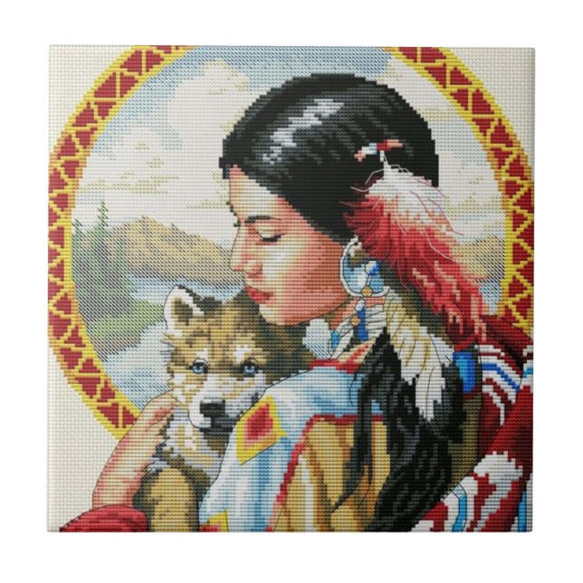 Native American Kakelplatta (Framsidan)