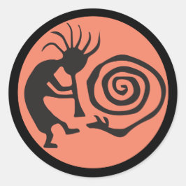 Native American Kokopelli Classic Round Sticker Runt Klistermärke